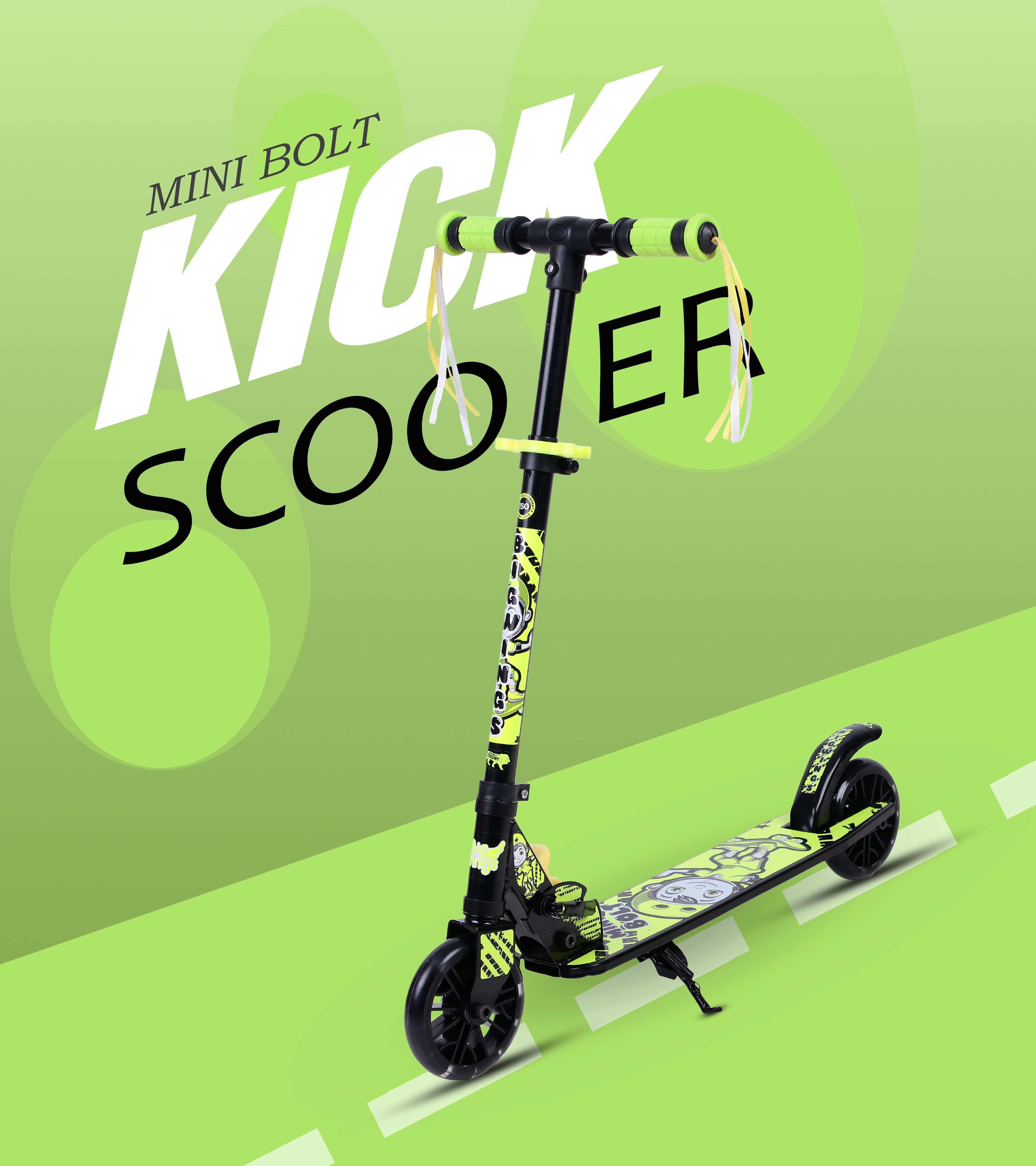 Mini Bolt Foldable Kick Scooter for Age 3+| Adjustable Height | LED Light Wheels Kids Scooter