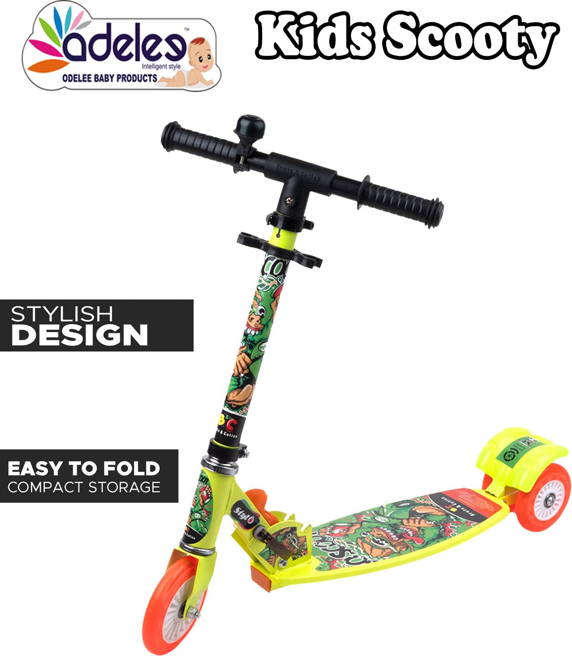 Stylo Scooty Metal Frame,3 Adjustable Height Kids Scooter