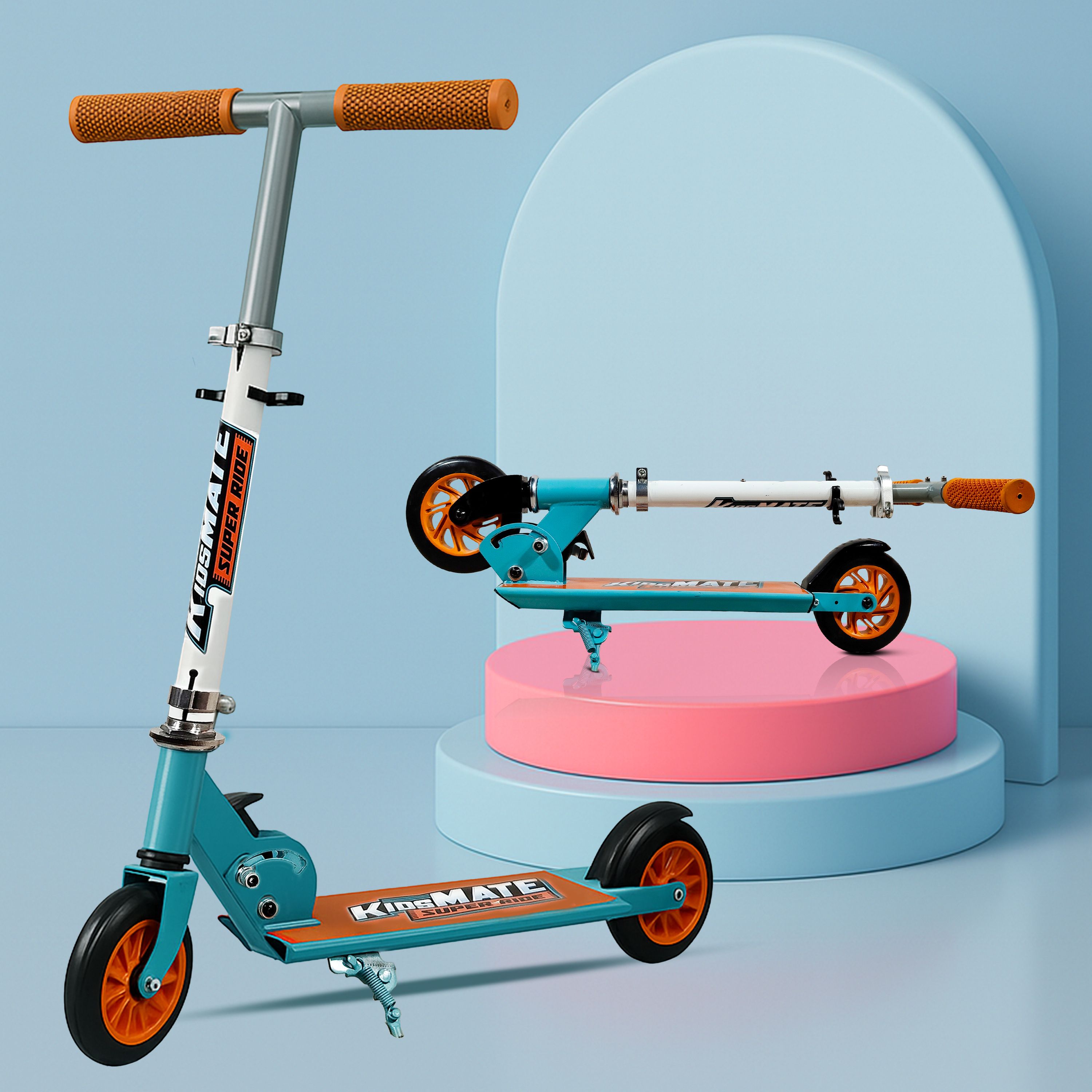Super Metal Kick Scooter with PVC Wheels, Rear Brake | 4 Level Adjustable Height Kids Scooter