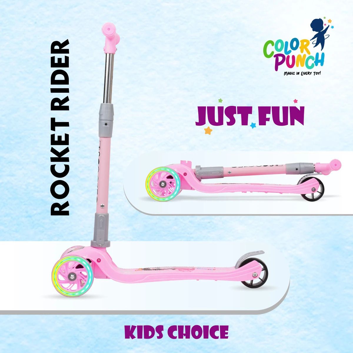 Three-Wheel Kids’ Kick Scooter, with Light-Up Wheels Kids Scooter
