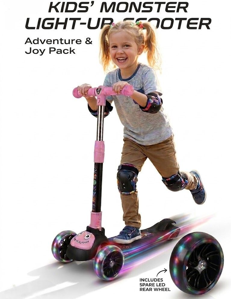funrydetoys Cute Monster S022 Kick Scooter for kids 3+ with Light Wheel. Kids Scooter-picture-31