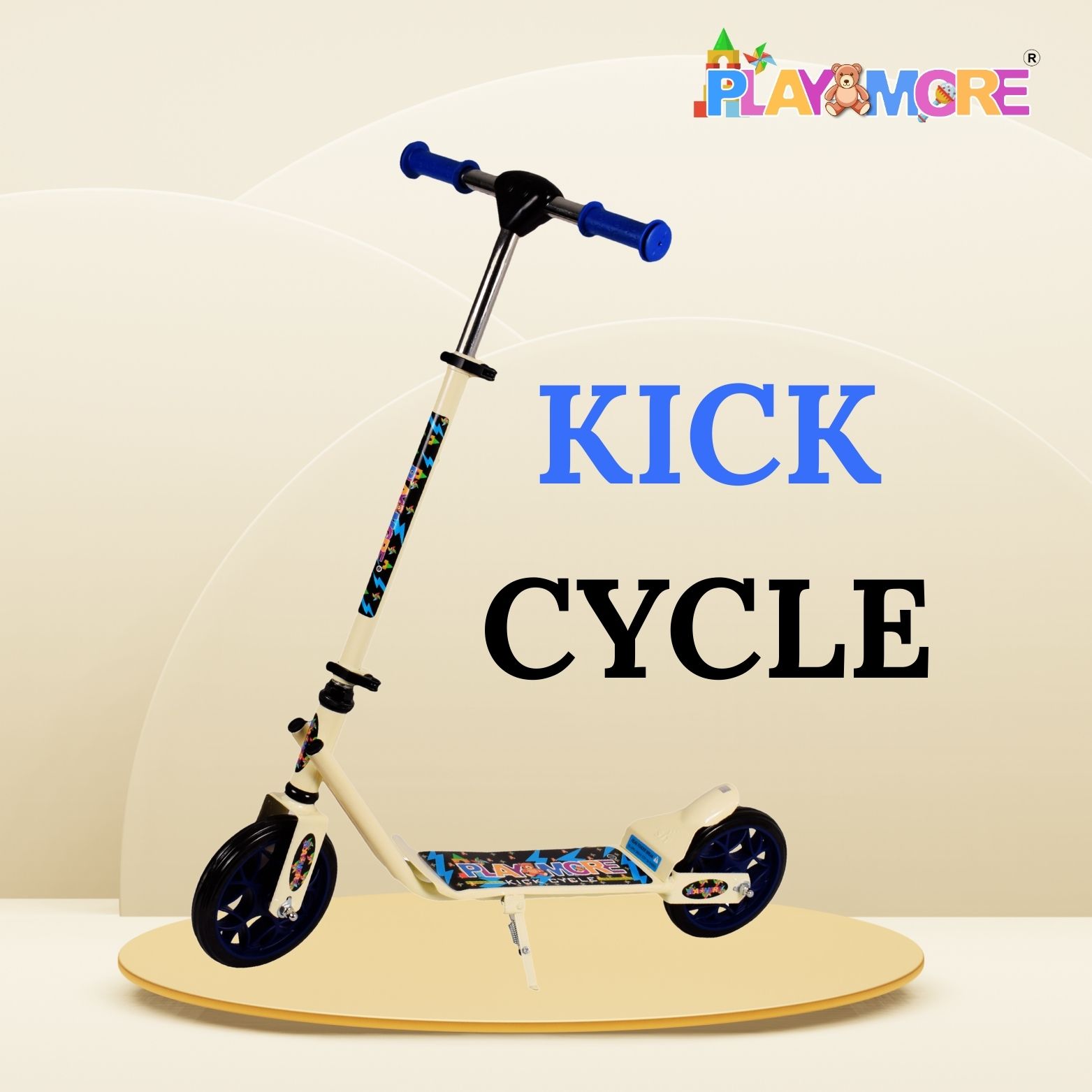 playmore Kick Cycle For Kids Adjustable Height, Foldable Handle Bar, Light Wheel Kick Kids Scooter-picture-21