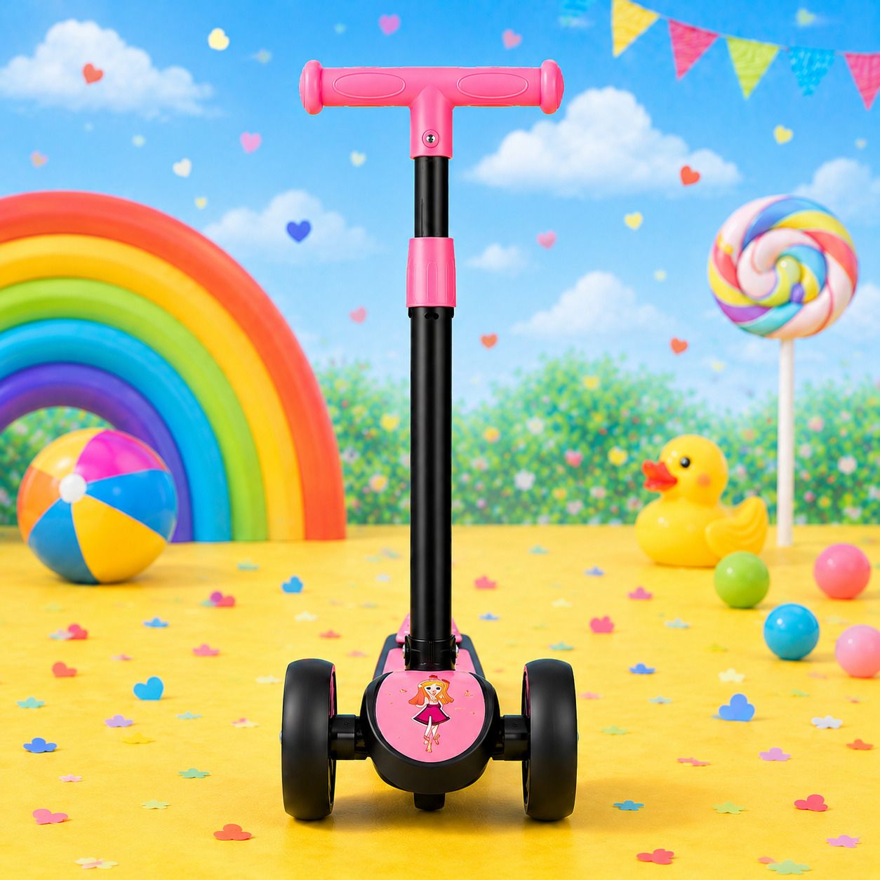 PREMIUM FOLDABLE PINK KIDS SCOOTER Kids Scooter-image-36