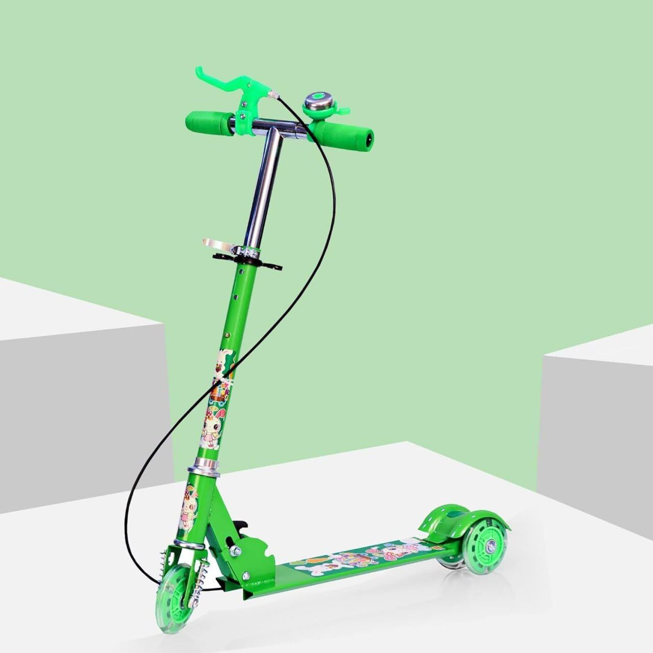 Kids 3 Wheeler Foldable Scooter Brake,Bell Height Adjustment & Led Light Wheel Kids Scooter-image-47