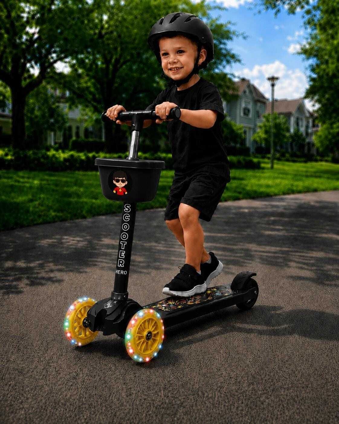 Boom Basket with LED Wheels Kids Scooter-image-29