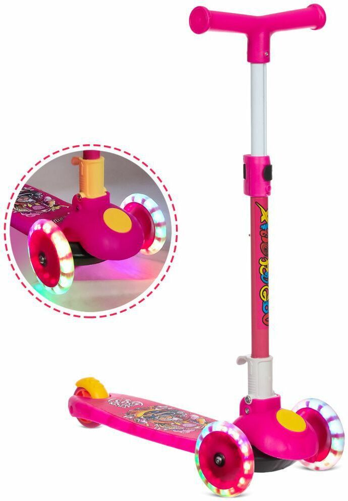 urbane chic Ride-on Scooter with Led Light Wheels, Adjustable Handle & Foldable for Children Kids Scooter-picture-35
