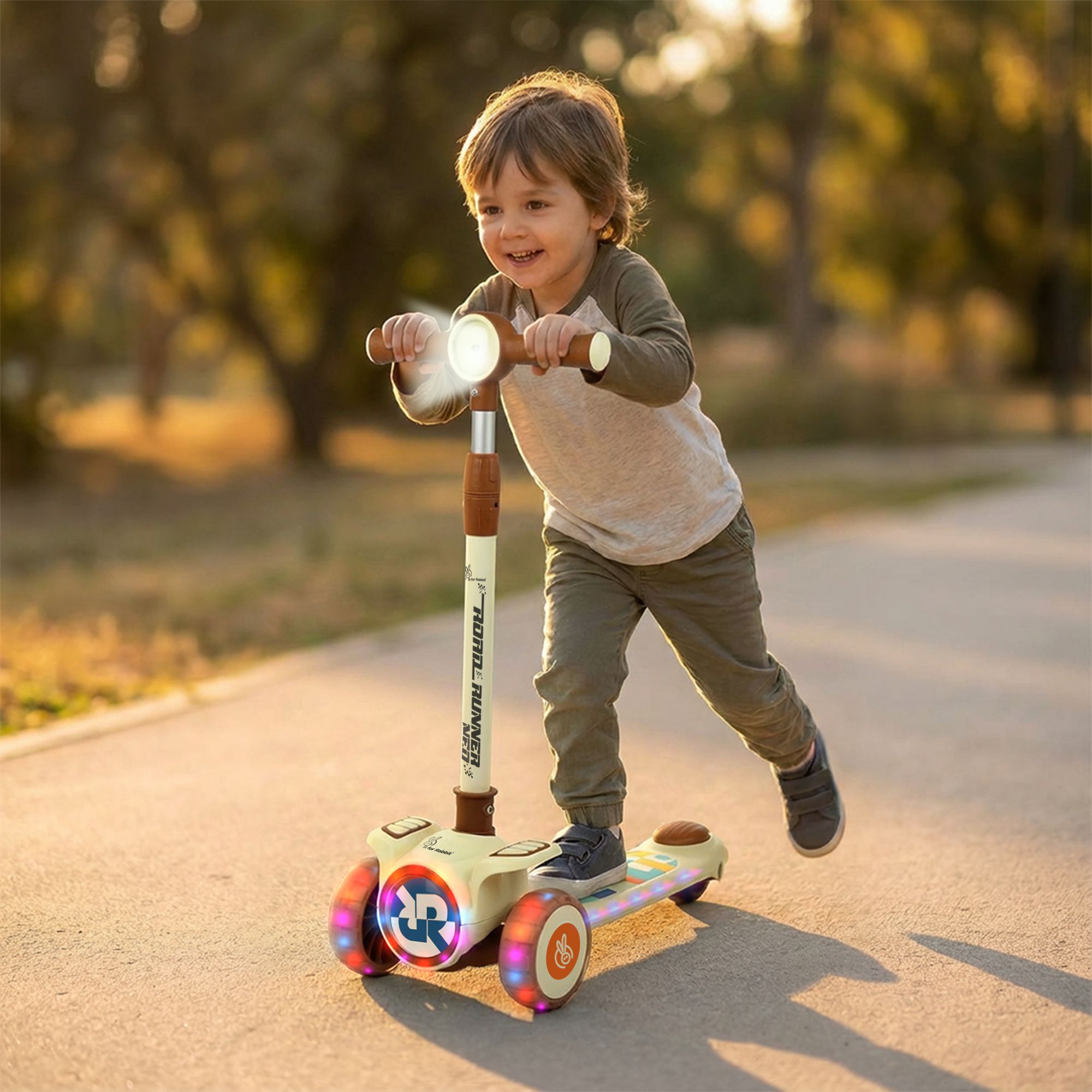 Road Runner Neo 3 Wheel Kids Scooter with LED Wheels, Music, Foldable Design Kids Scooter-image-47