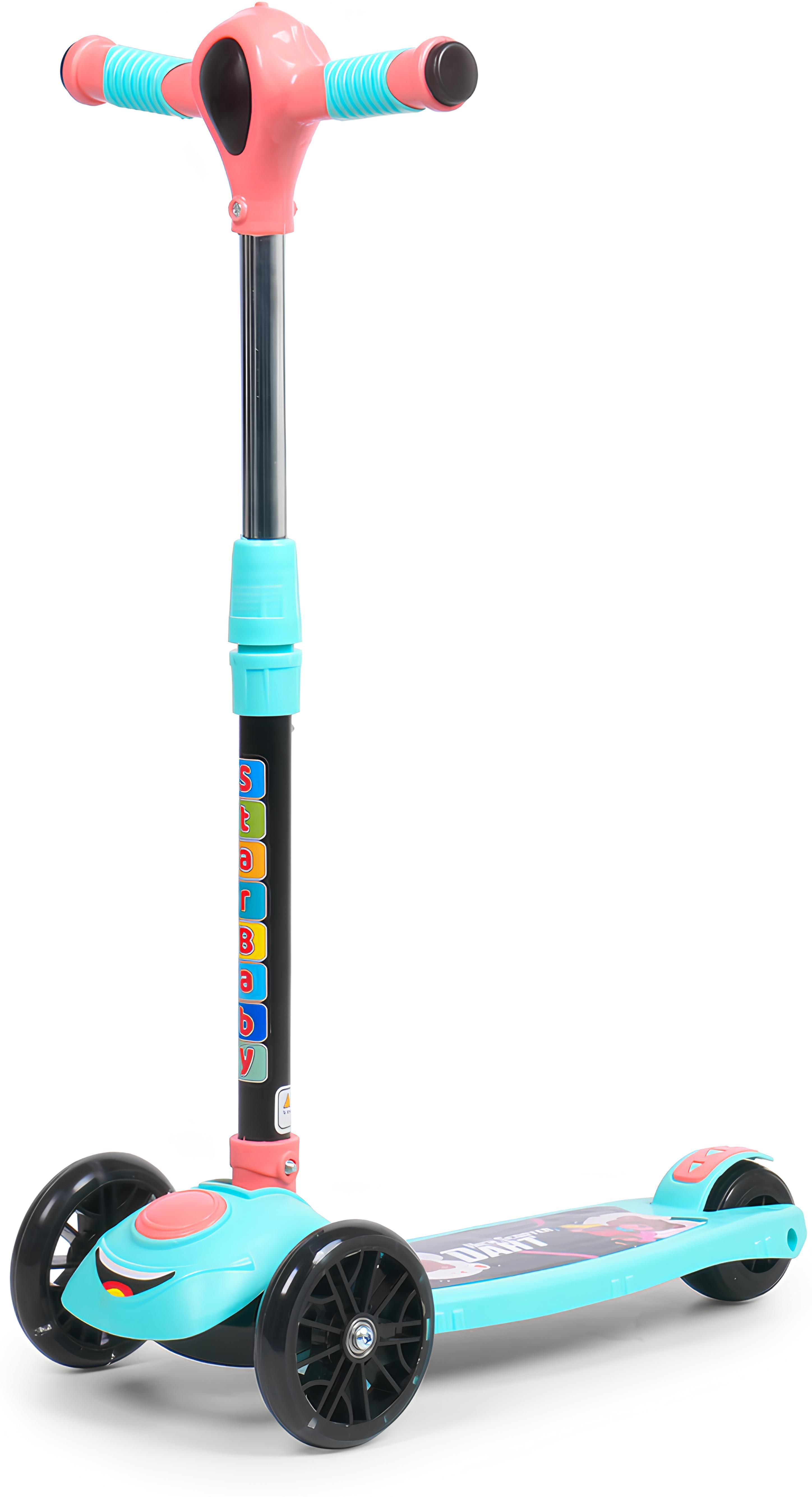 Dart 3 Wheel Kick Scooter, LED Wheels With Music and Lights Adjustable Height Kids Scooter