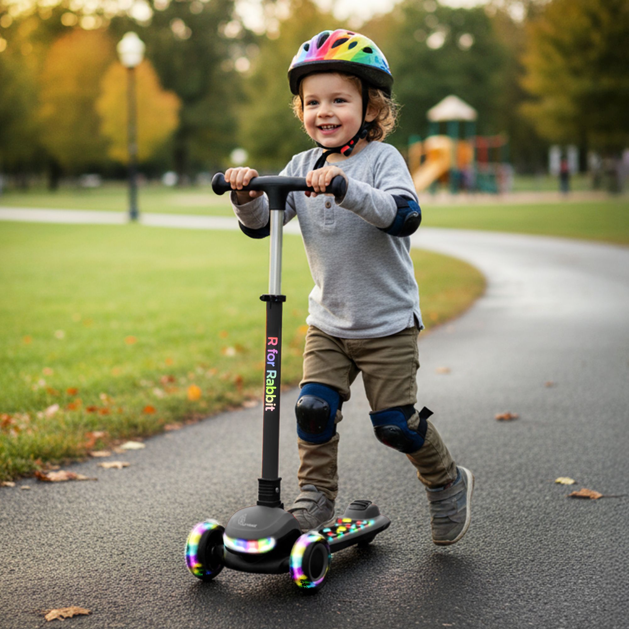 r for rabbit Road Runner Jazz Kids Kick Scooter with LED Lights, Music, Foldable & Adjustable Kids Scooter-picture-40