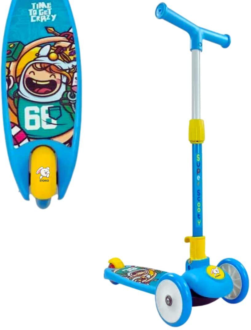 3 Adjustable Height Scooter Foldable & Attractive PVC Wheels with Rear Brakes Kids Scooter-image-35