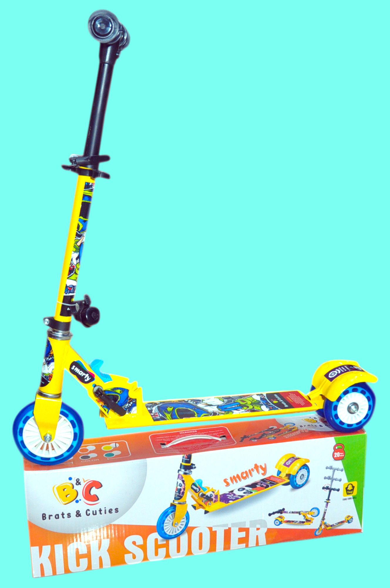 speedfox 3 wheel kick scooter for kids 2-7 yrs with eva wheels & brakes & adjustable Adult Scooter-picture-13