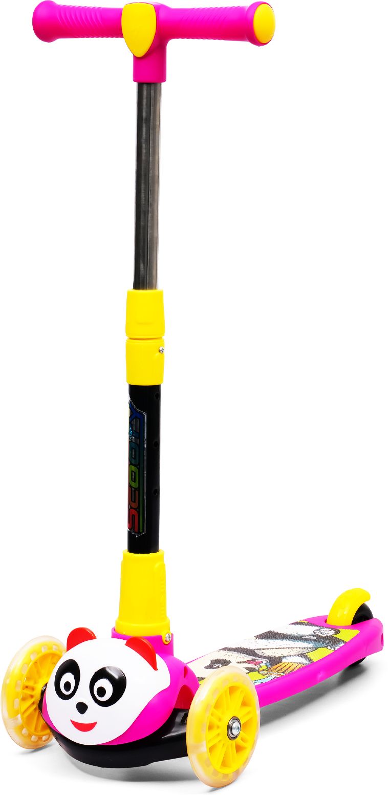 little funky Foldable Height Adjustable Panda Face Kids Scooter with LED Wheels Kids Scooter-picture-24