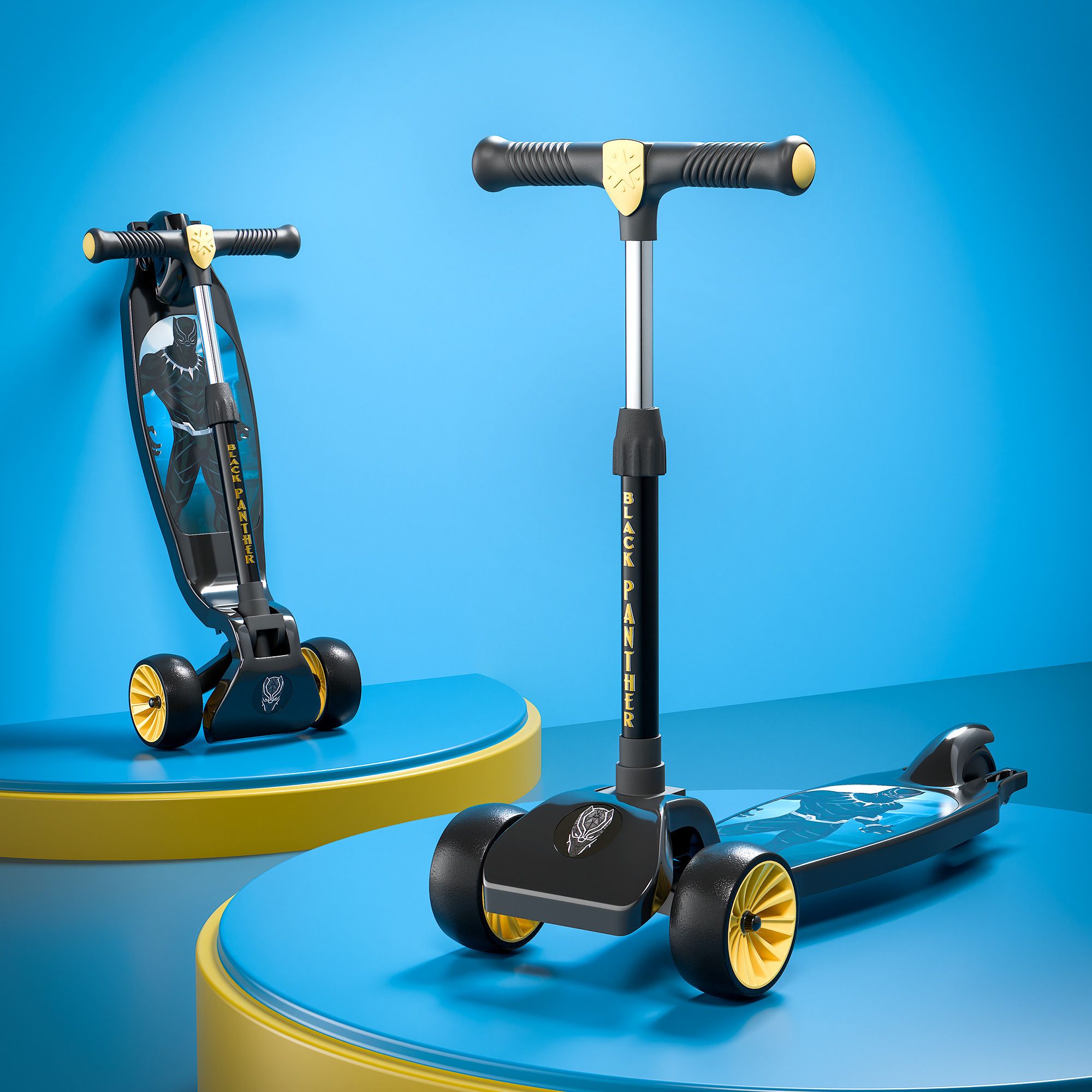 disney Black Panther 3-Wheel Kids Scooter for 3+ Years Boys and Girls | Black Kids Scooter-picture-14