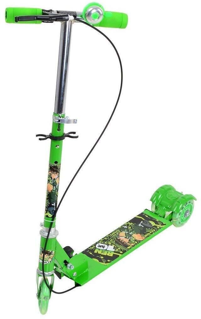3 Wheele Metal Folding Scooter W Light up Wheel Adjustable Handlebar Break Bell Kids Scooter-image-38