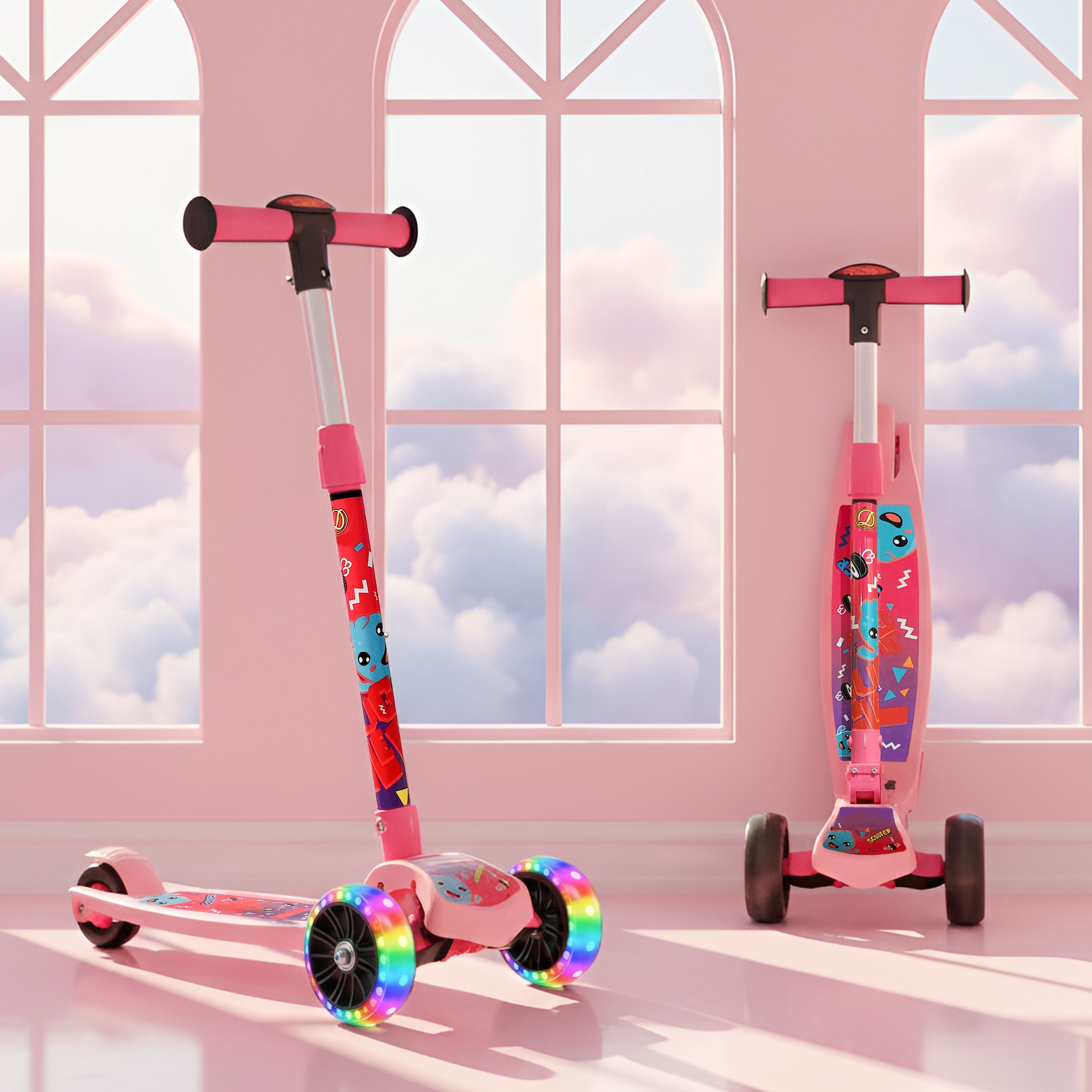 Fliprider 3 Wheel Kick Scooter for Kids, 3-Level Adjustable Height & LED Wheels Kids Scooter-image-40