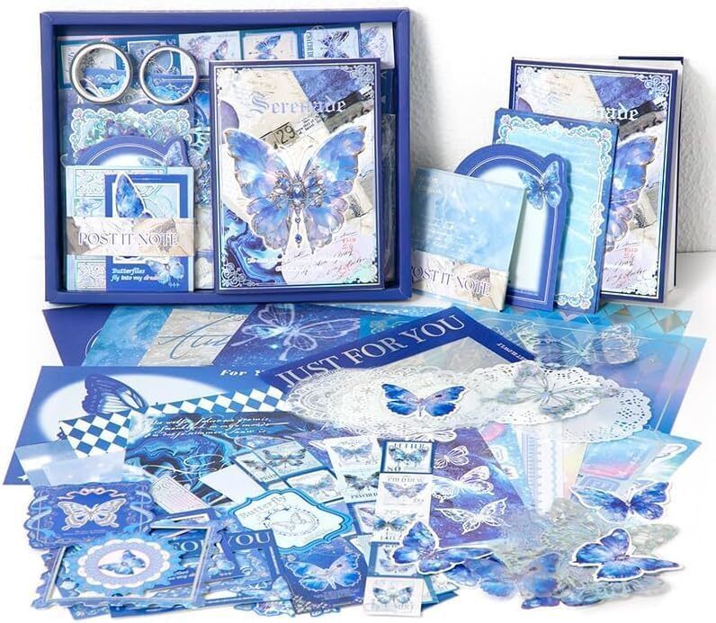 Butterfly Blue gift set Theme, Scrapbook Kit-image-10