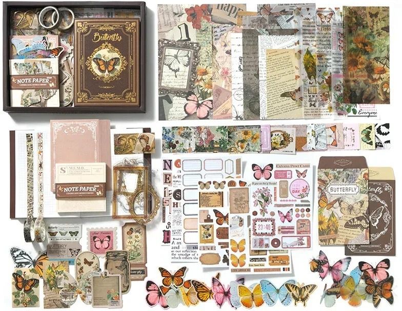 zoriada Forest Legend Butterfly Vintage Scrapbooking DIY Supplies Journals Aesthetic Theme,Scrapbook Kit-picture-28