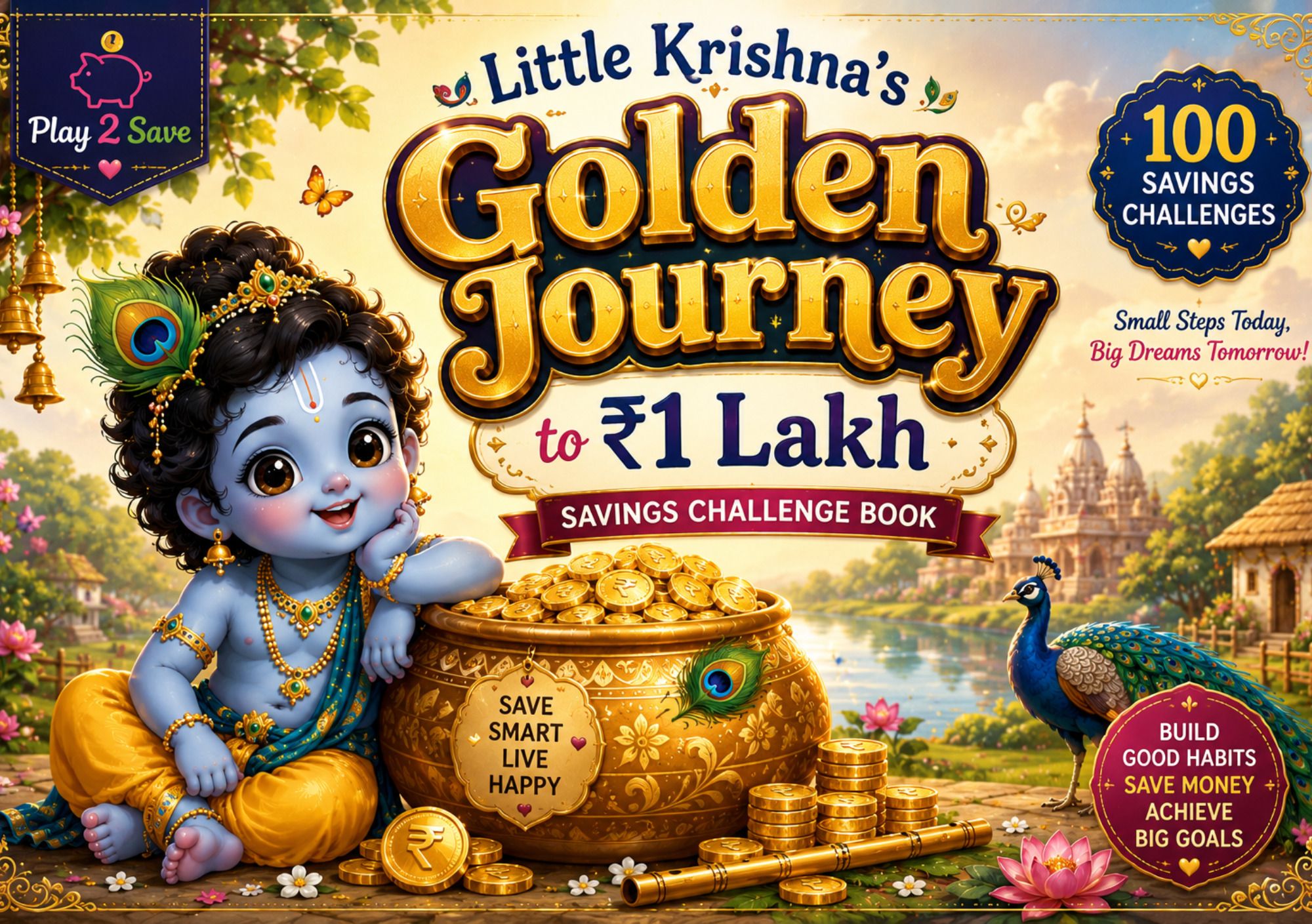 play2save Krishna Theme 1 Lakh Savings Challenge Book Theme, Scrapbook Kit-picture-36