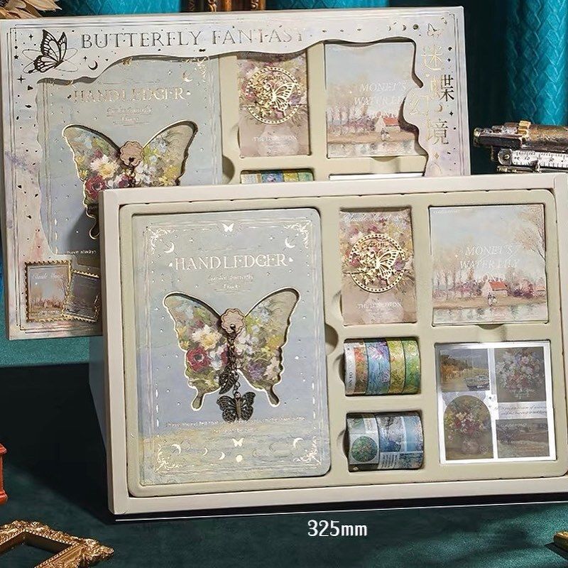 kafka Aesthetic Scrapbooking Kit DIY Journal Stationery Supplies Set Butterfly Fantasy Theme, Scrapbook Kit-picture-22
