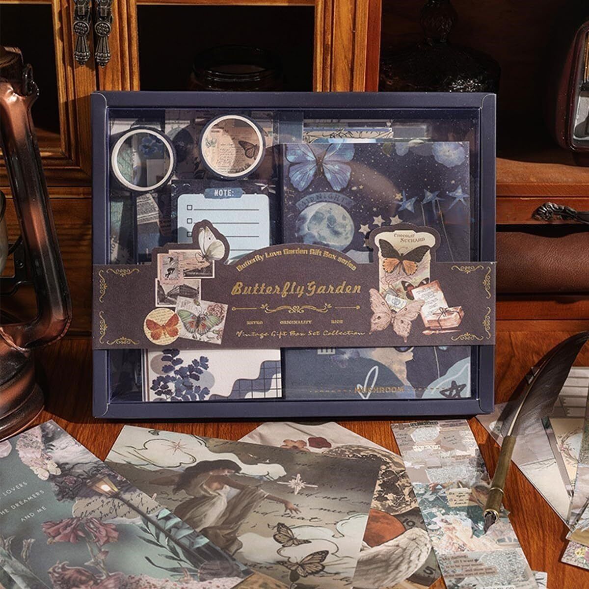 346pcs Aesthetic Journal Supplies Kit, Perfect for Gifting, Butterfly Theme, Scrapbook Kit