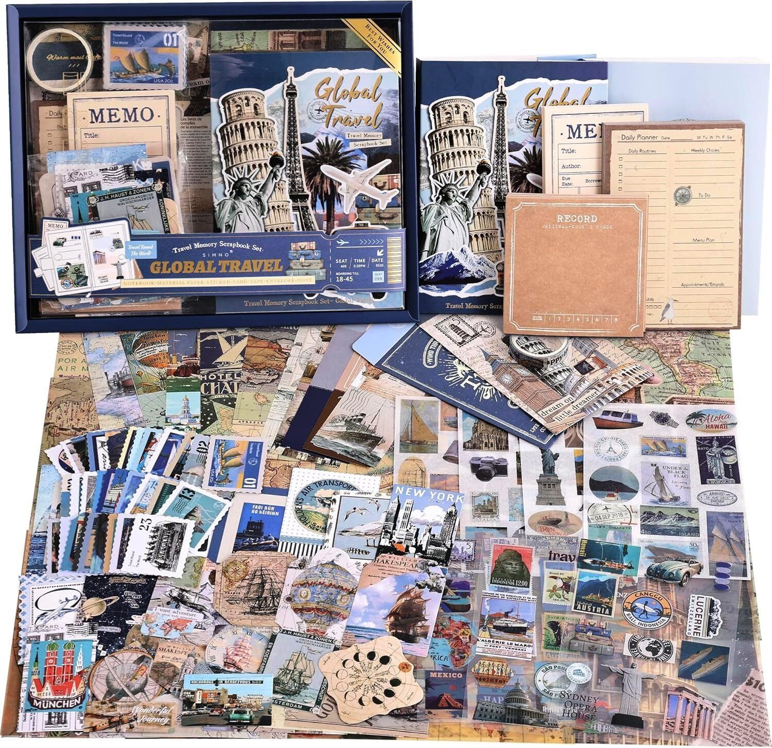 brixell Vintage Aesthetic Scrapbook Kit, Paper Junk Journal Notebook Collage Album Theme, Scrapbook Kit-picture-36
