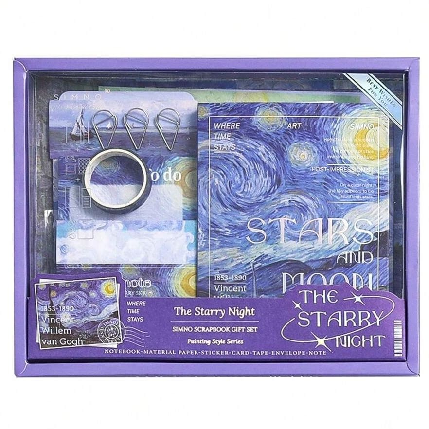 116Pcs Stary Night Theme Journal Supplies Kit Aesthetic Scrapbook Kit Stickers Theme,Scrapbook Kit-image-41