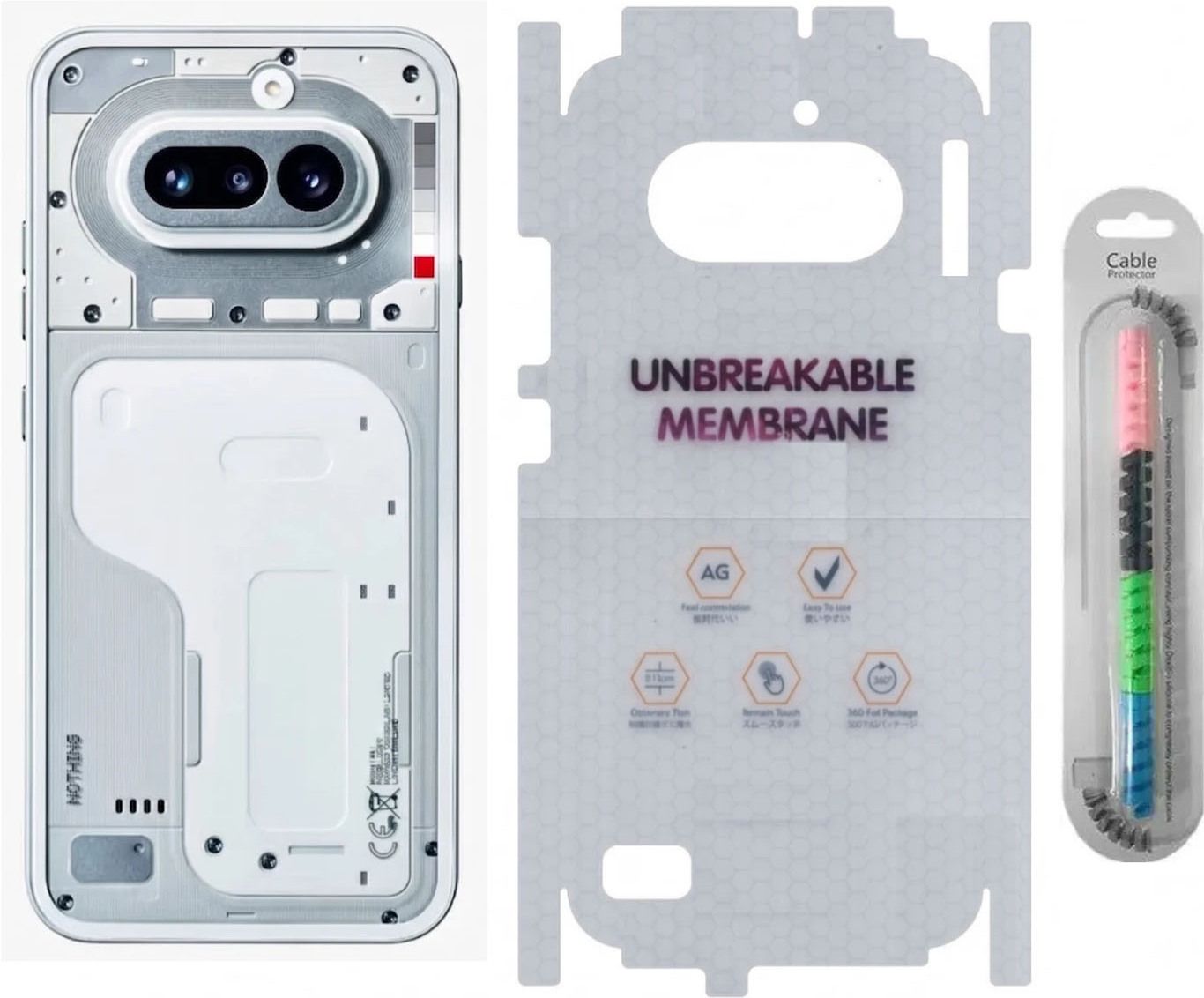 casikart Back Screen Guard for Nothing 4A Unbreakable Back Membrane Protector with Cable-image-3