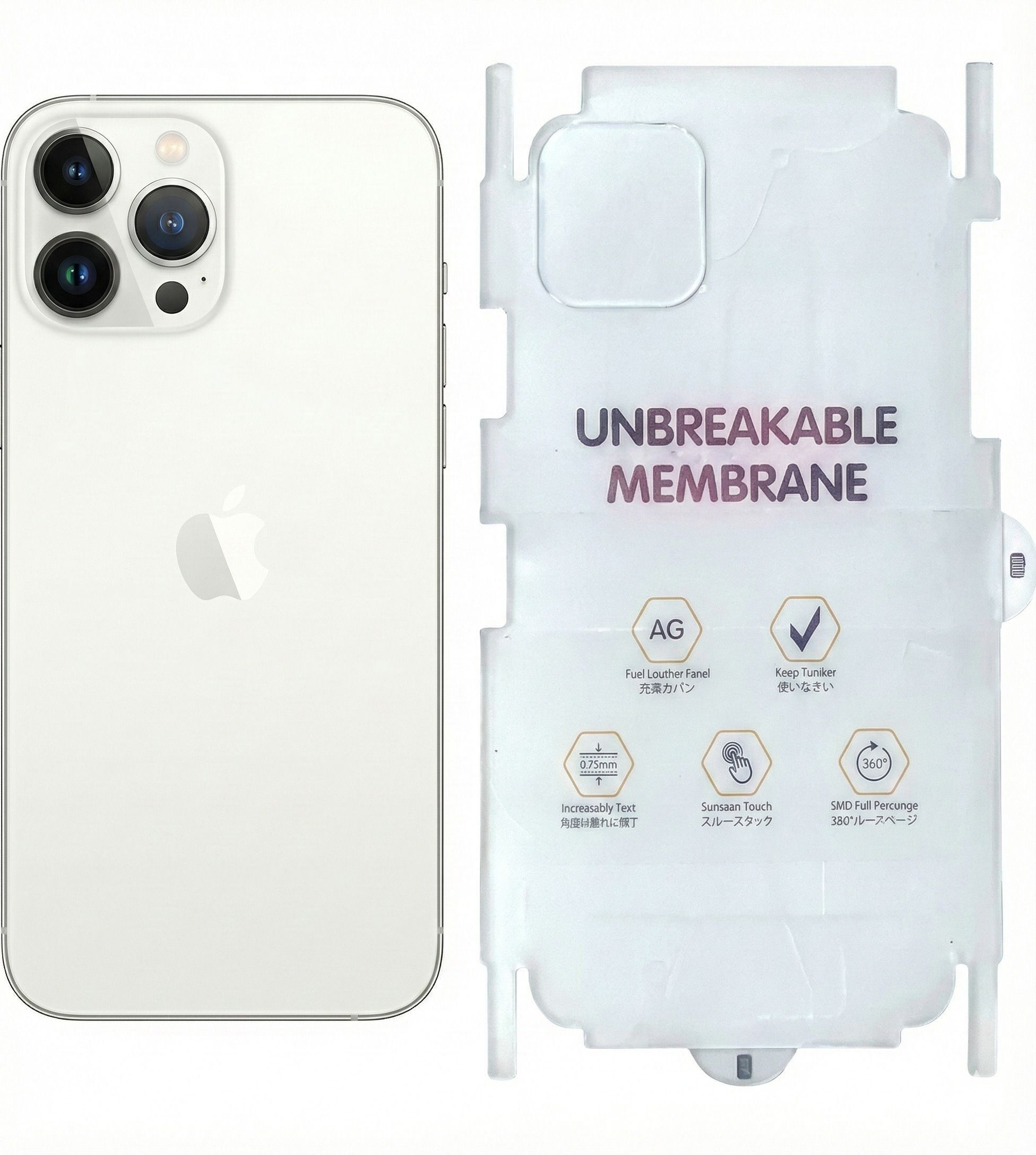 DLS Back Screen Guard for I phone 13 pro max Matte Finish Self-Healing Unbreakable Back & Side Membrane Screen Guard (Pack of 1)-image-35