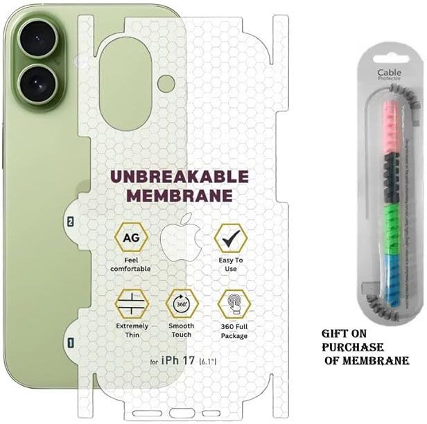 casikart Back Screen Guard for Iphone 17 membrane with sides protection-image-3
