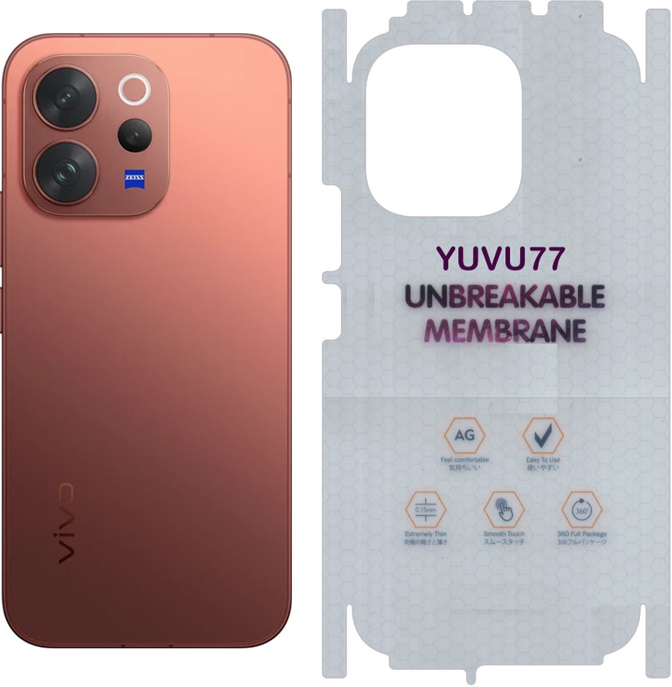 YUVUMCARE Back Screen Guard for Vivo V70 5G, Membrane With 360 Coverage, Unbreakable membrane-picture-23
