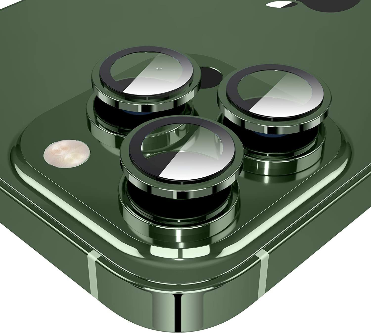 Caseworm Back Camera Lens Ring Guard Protector for iPhone 13 Pro HD Clarity - Green-image-46
