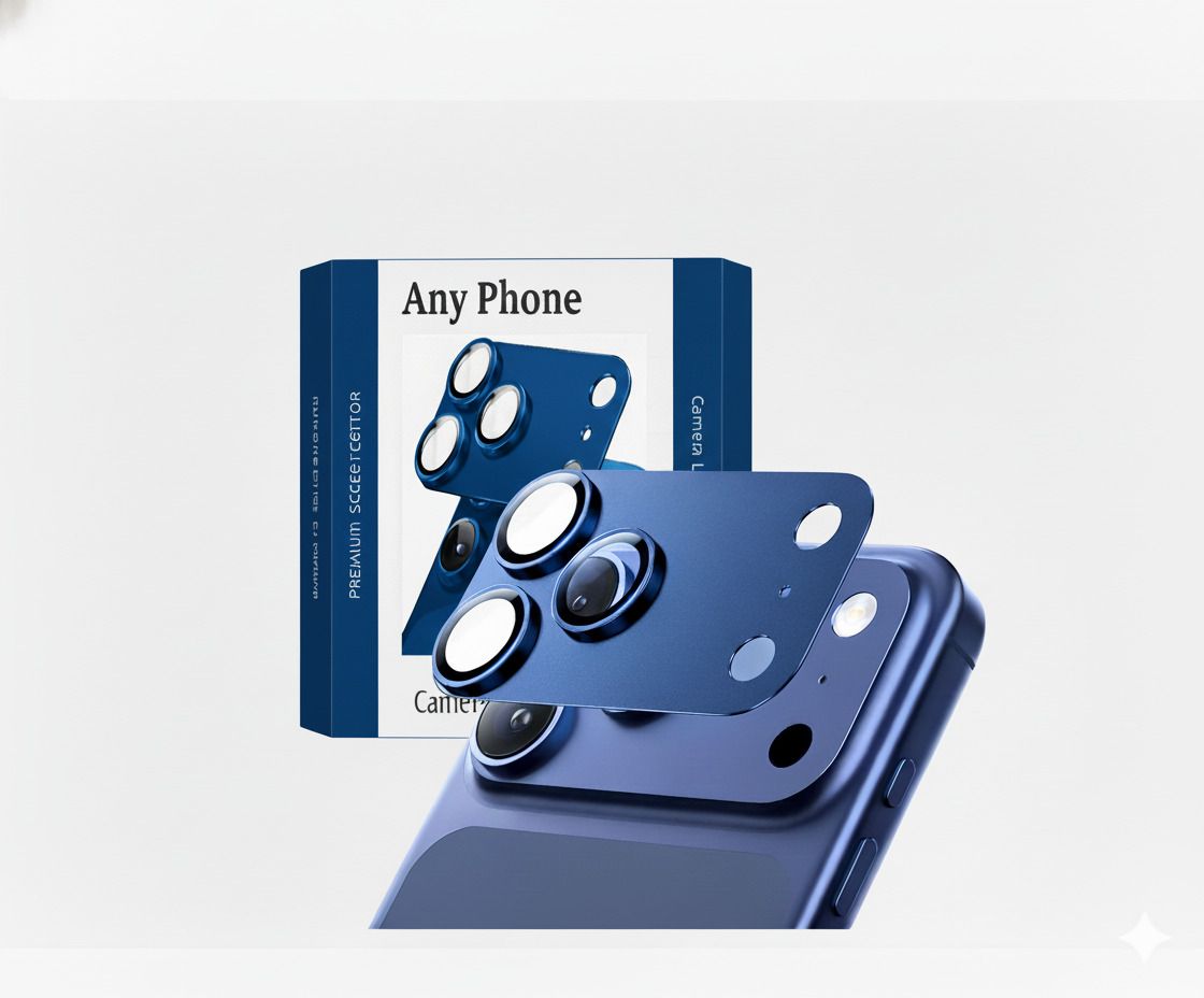 Anyphone Camera Lens Protector for iphone 17 pro premium Full Coverage 9H Tempered Glass Ring Cover, Matte Metal Plate,-image-11