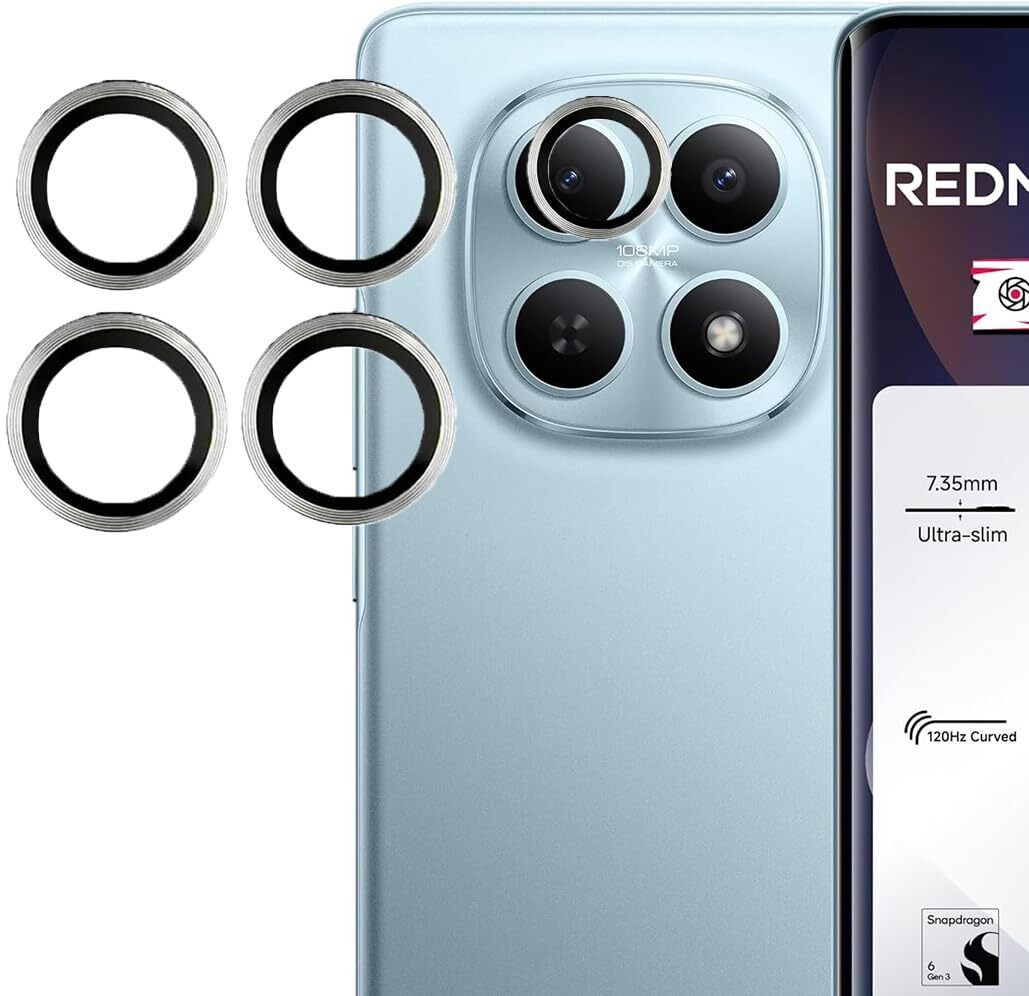 TELESHIELD Back Camera Lens Glass Protector for REDMI NOTE 15 PRO SILVER CAMERA LENS PROTECTOR RING-picture-13