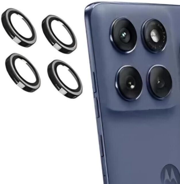 prozzile Back Camera Lens Glass Protector for Motorola Edge 60 Fusion 5G, Individual Metal Ring Tempered Glass Lens Cover-image-48