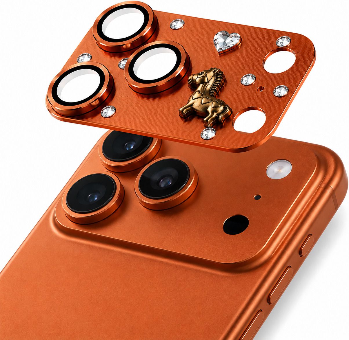India Dealz Camera Lens Protector for Golden Horse Crystal Camera Guard for iPhone 17 Pro Max-image-28