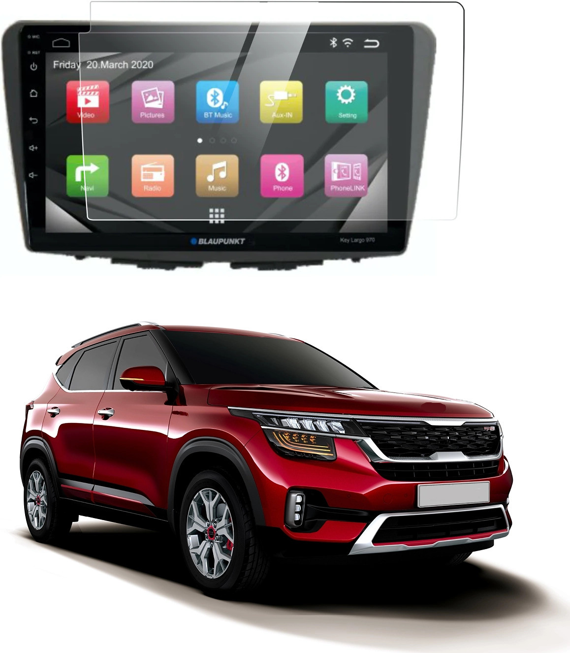 KACA Screen Guard for Blaupunkt Hypersonic 9 inch Navigation : Android Player : Infotainment : GPS System : Smart CarPlay : Dashboard Screen (Company Fitted) Glossy :1 image 1