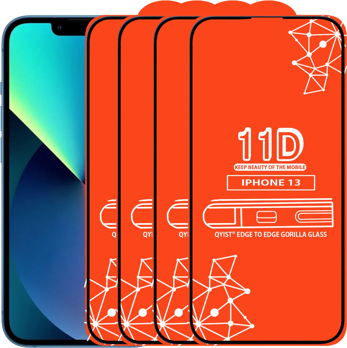 Qyist Edge To Edge Tempered Glass for Apple iPhone 13