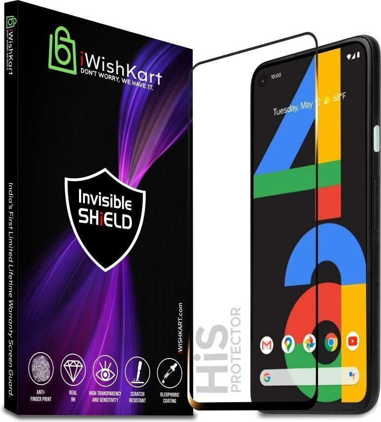 iWishKart Edge To Edge Tempered Glass for Google Pixel 4A 4G, Premium Military grade Edge to Edge Premium gorilla temper black glass screen guard with Self Installation Guide - Wet & Dry wipes, Dust Absorber | **60 Days With Warranty**, pixel4a-image-5