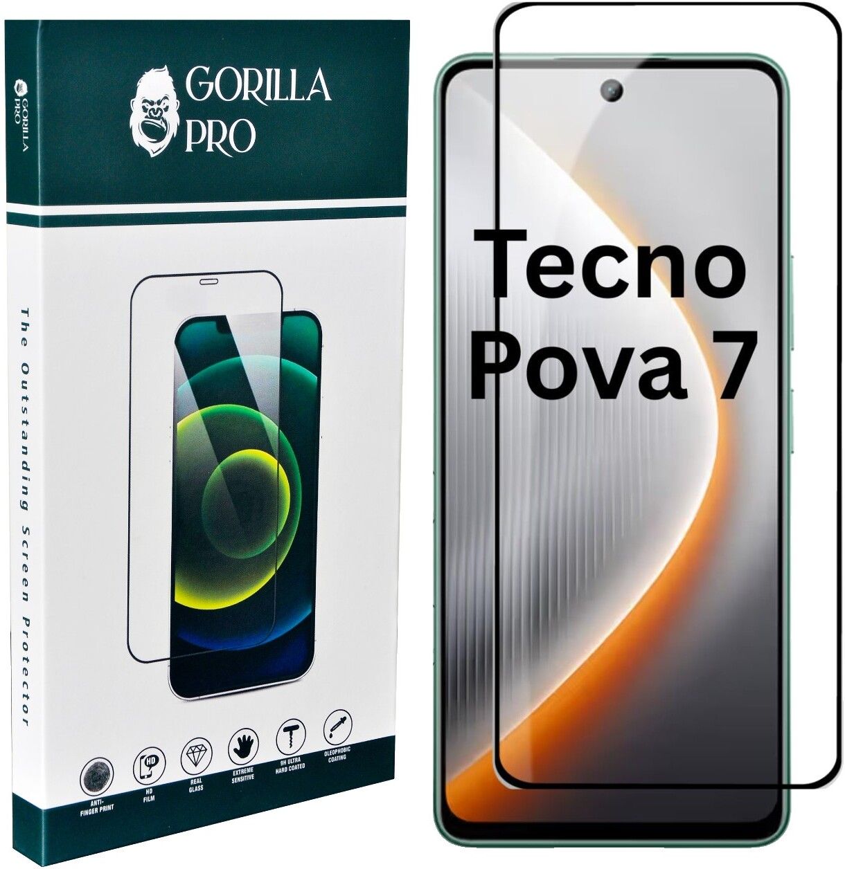 GORILLA PRO Edge To Edge Tempered Glass for Tecno Pova 7, Tecno Pova 7 5G-image-23