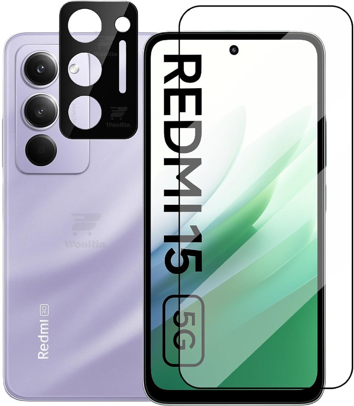 WonReza Edge To Edge Tempered Glass for Redmi 15, Redmi 15 5G, with Camera Lens Protector-image-20