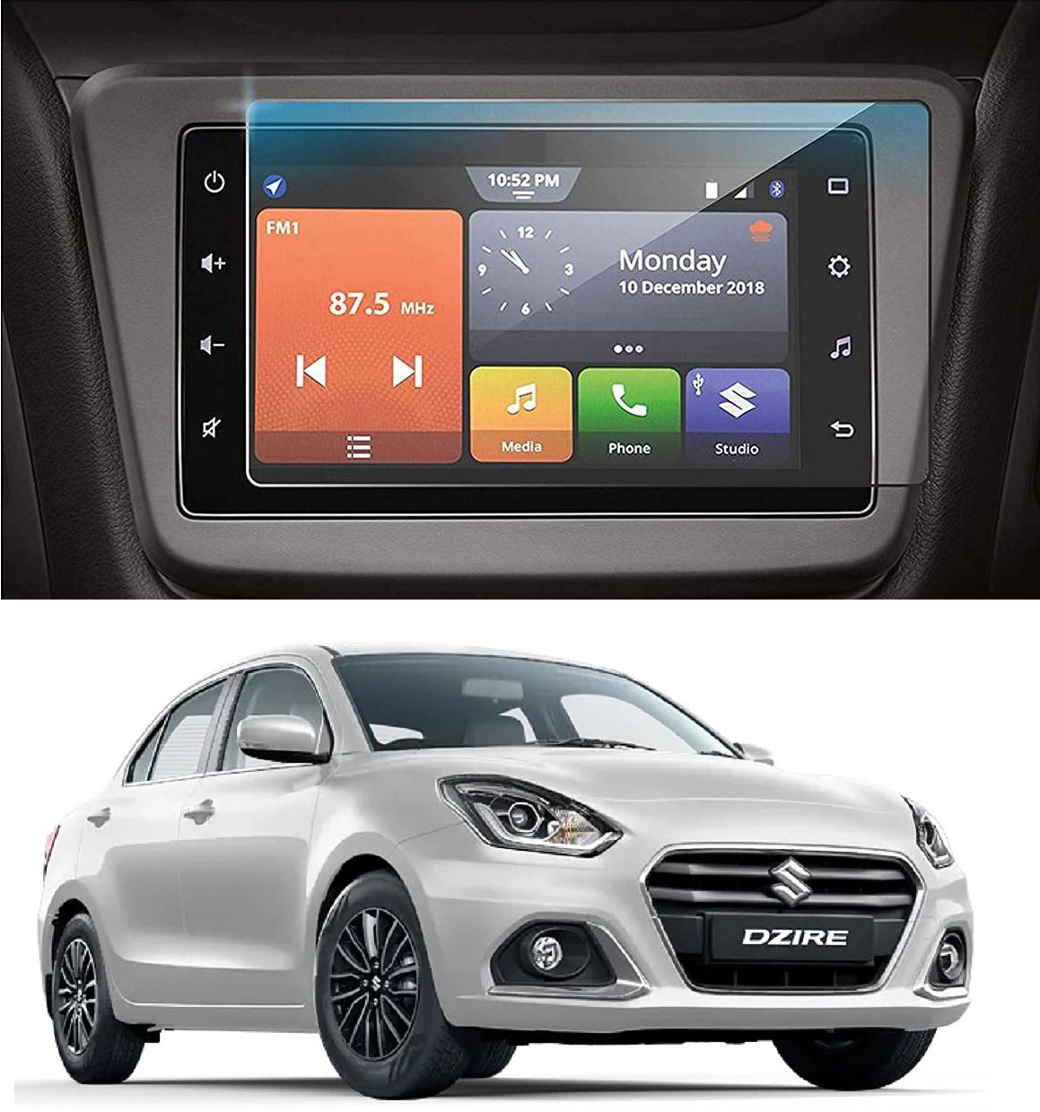Guardpad Nano Glass for Suzuki Dzire VXi GPS Stereo System (By Company Fitted) (PCS:-2)-image-33