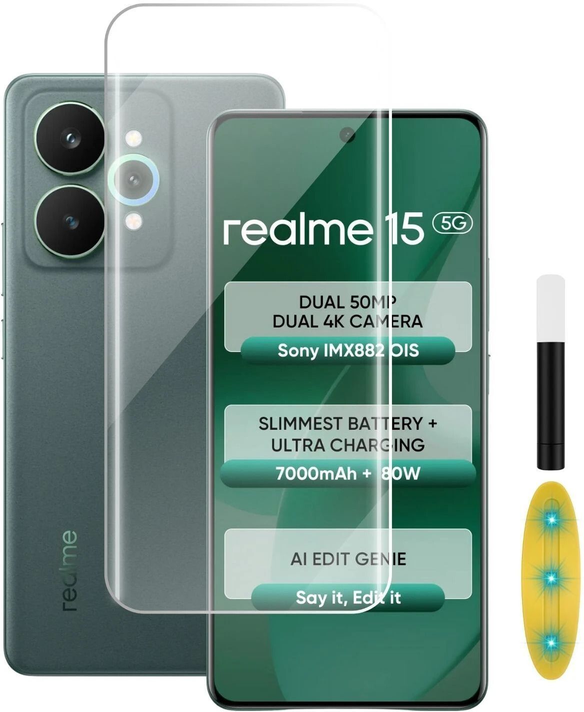 Flipkart SmartBuy Edge To Edge Tempered Glass for RealMe 15 5G