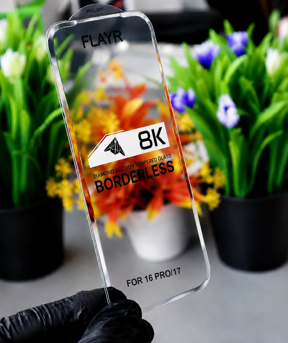 FLAYR DIAMOND SECTION Edge To Edge Tempered Glass for IPHONE16PRO/17 8K, BORDERLESS|ANTI FINGERPRINT|NO OUTER BOUNDRY, DIAMOND SHINE, FULL COVERAGE, ULTRA PREMIUM QUALITY, ANTI EXPLODE, SCRATCH RESISTANT, 8K EDGE TO EDGE TEMPERED GLASS GUARD FOR IPHONE 16 PRO/17-image-7