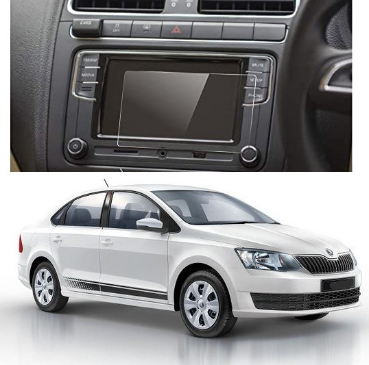KACA Edge To Edge Screen Guard for (By Company Fitted) Skoda Rapid ONYX 1.6 MPI LE (6.5 inch) (2017-18) Car Infotainment Navigation & GPS System (Glossy :1) image 1
