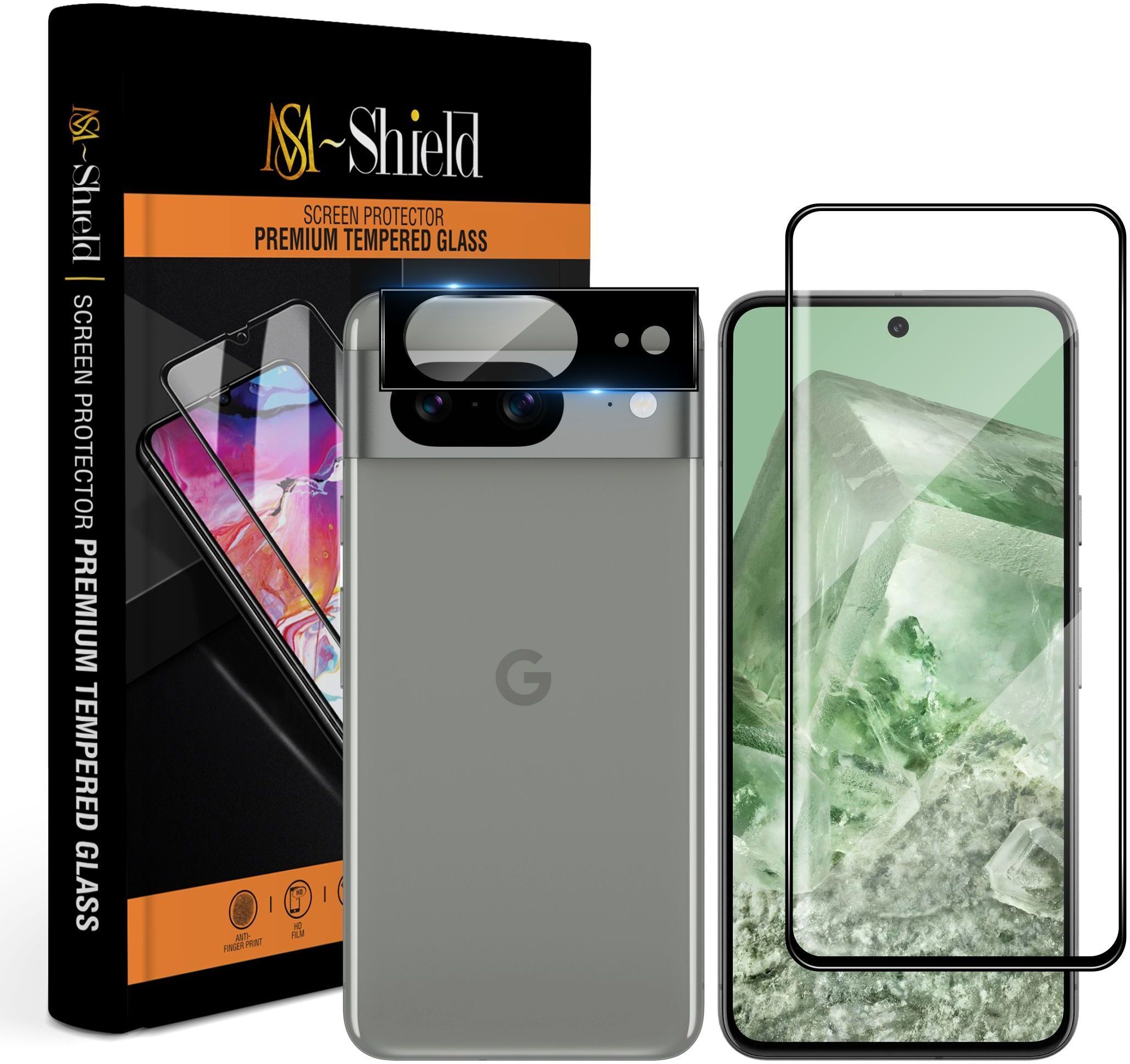 MS-Shield Edge To Edge Tempered Glass for Google Pixel 8, With Camera Lens Protector-image-47
