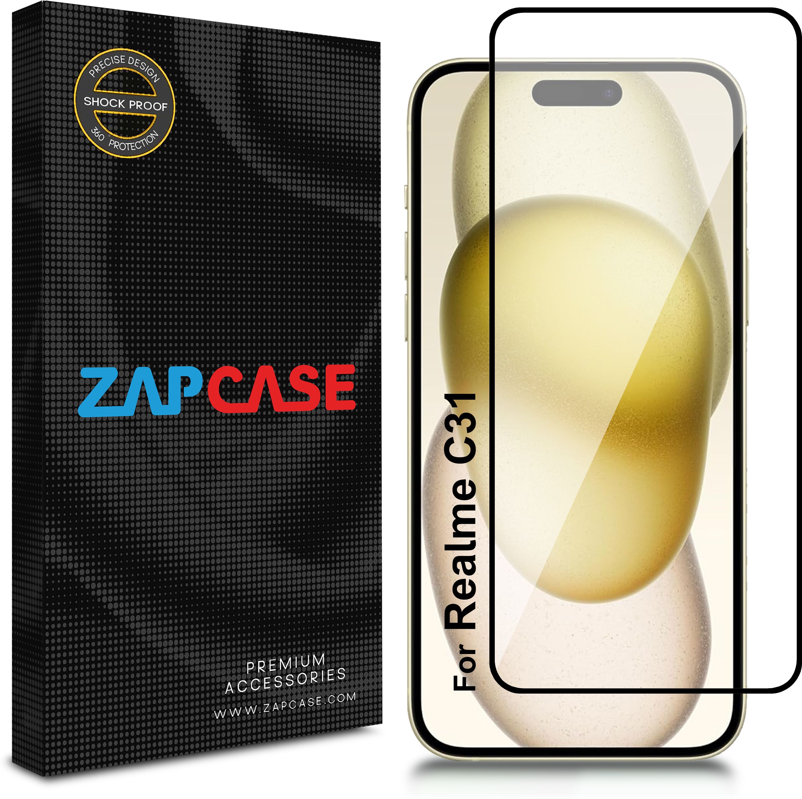 Zapcase Edge To Edge Tempered Glass for Realme C31-picture-28