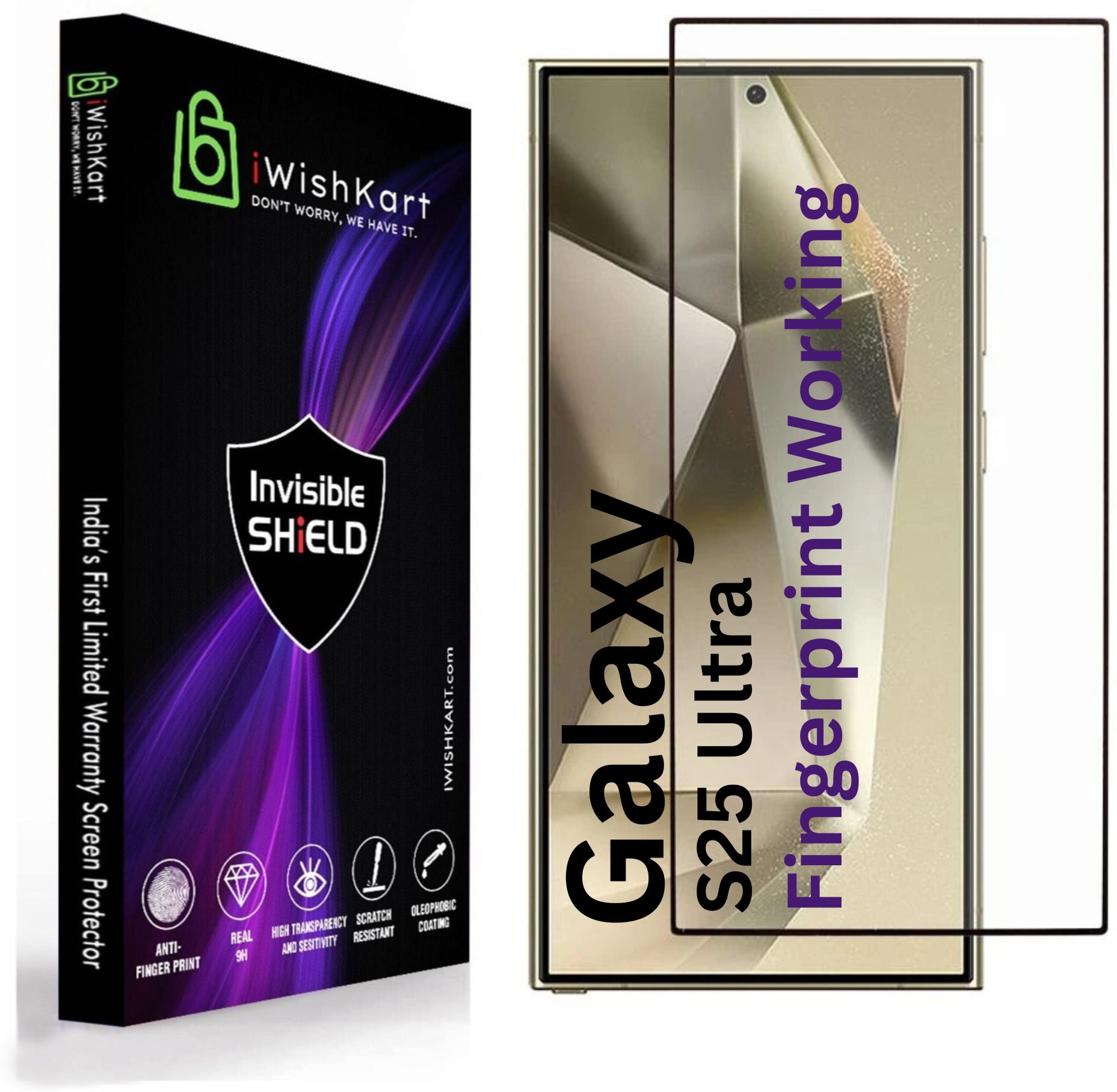 iWishKart Edge To Edge Tempered Glass for SAMSUNG Galaxy S25 Ultra 5G, SAMSUNG Galaxy S25 Ultra, SAMSUNG S25 Ultra 5G, SAMSUNG S25 Ultra, Sam S25 Ultra, Fingerprint Working, Premium Military grade Edge to Edge Premium gorilla temper / tg black glass screenguard with Self Installation Guide - Wet & Dry wipes, Dust Absorber [With Warranty] mobile ka gilas cover-image-6