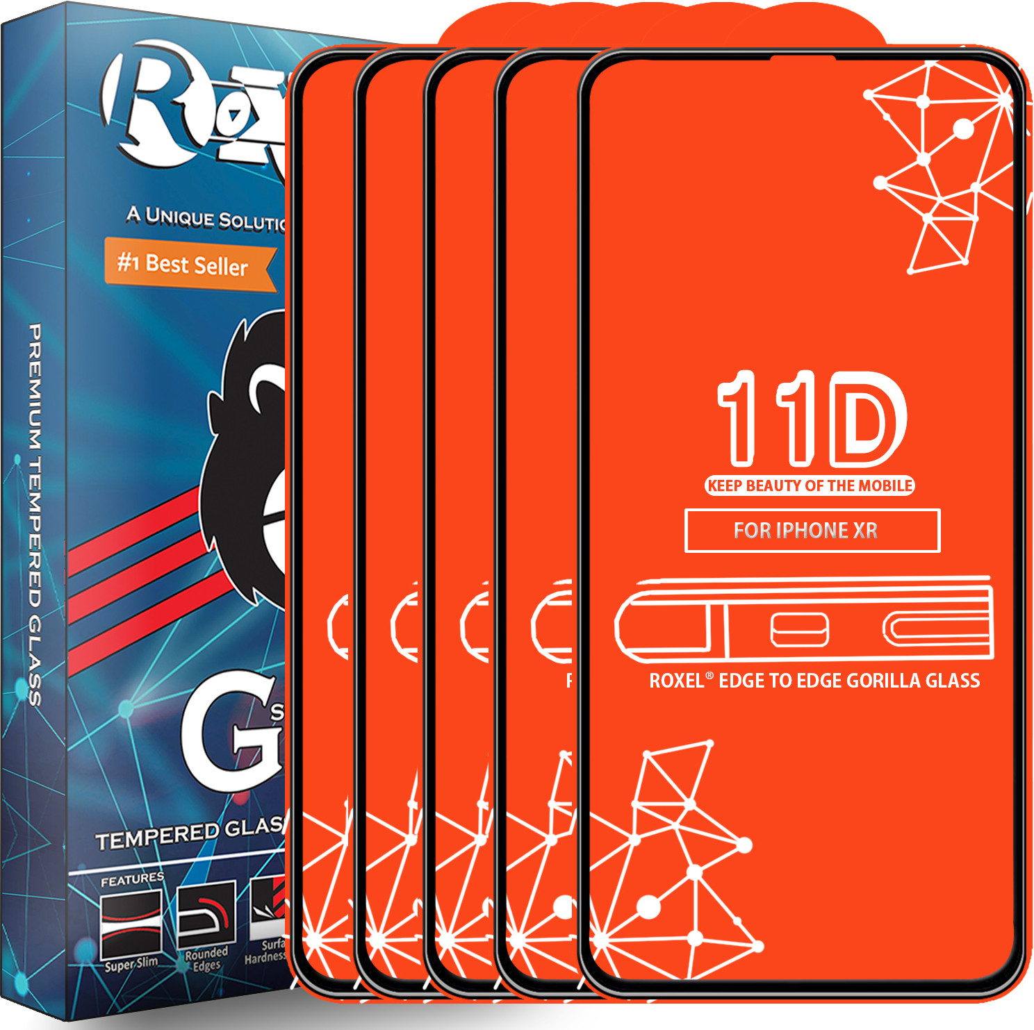 Roxel Edge To Edge Tempered Glass for Apple iPhone XR image 1