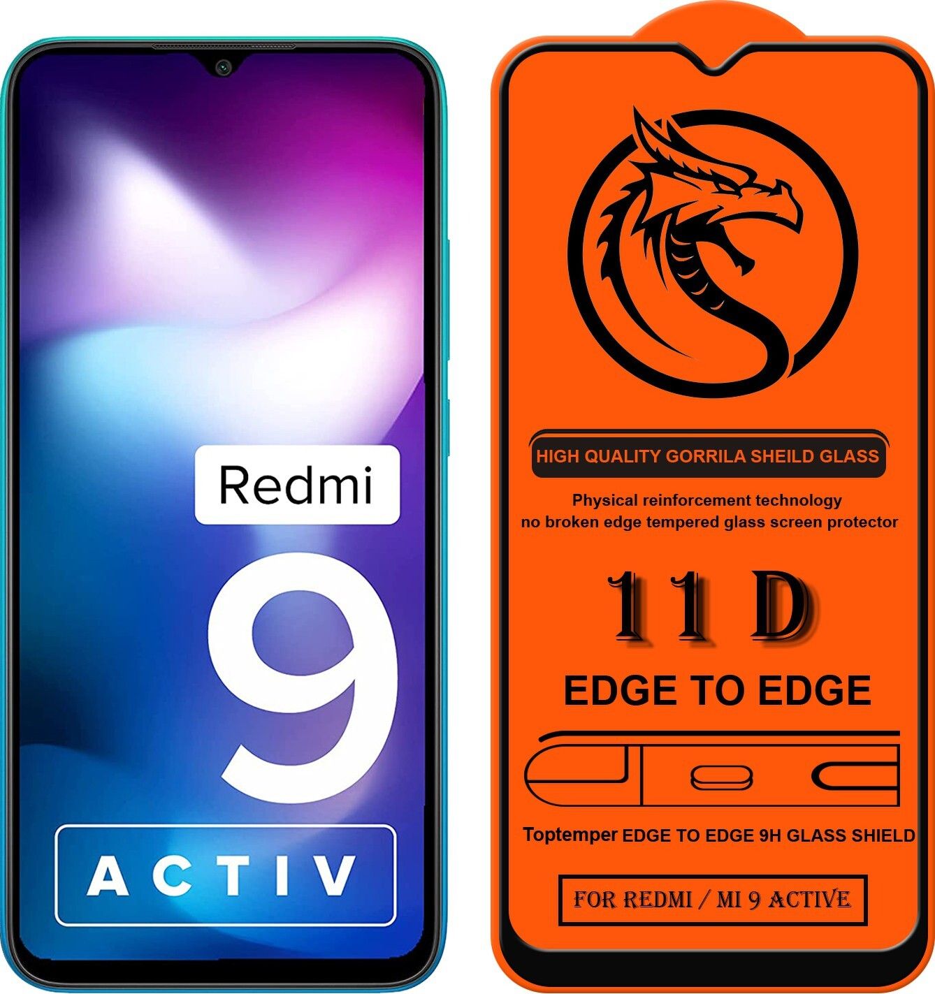 TOPTEMPER Edge To Edge Tempered Glass for REDMI 9 ACTIVE-picture-22