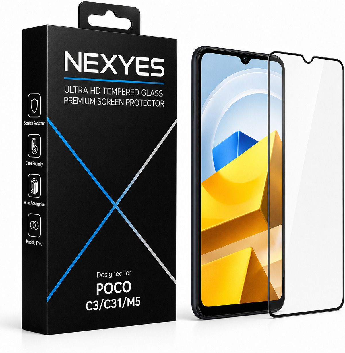 Nexyes Edge To Edge Tempered Glass for POCO C3/C31/M5-image-44